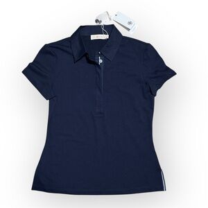 020 🆕 TORY BURCH Women's Short Sleeve Navy Polo, XS